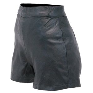 High Waist Women's Black Leather Biker Shorts - Size XS, 0